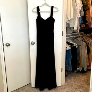 Azazie Black Velvet Bridesmaid Dress - Size 4